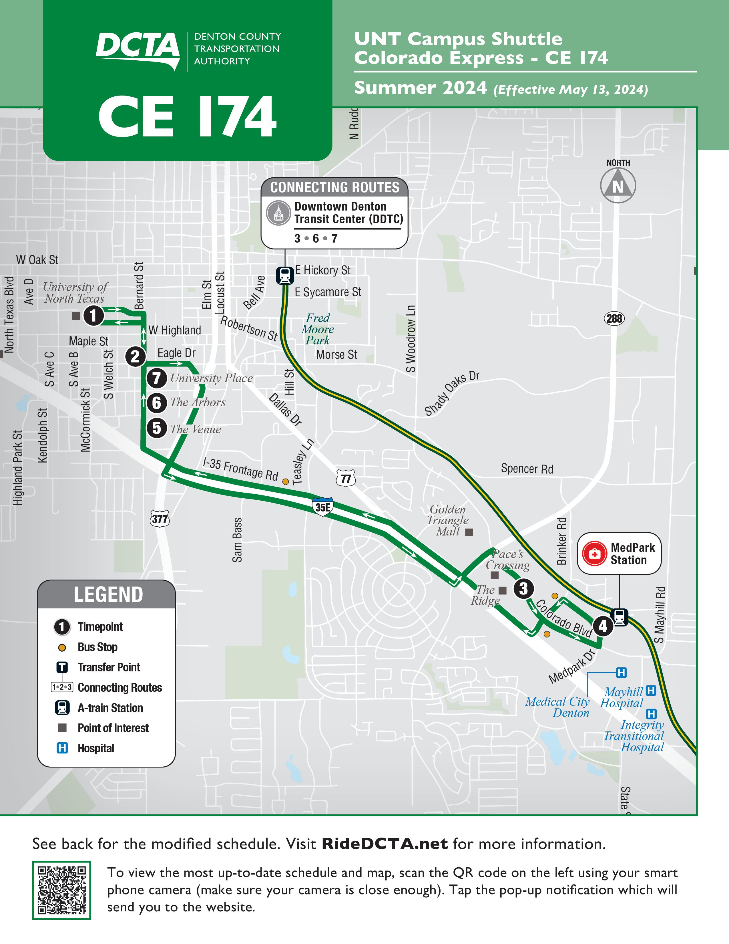 CE 174 Summer Route FY24 Map