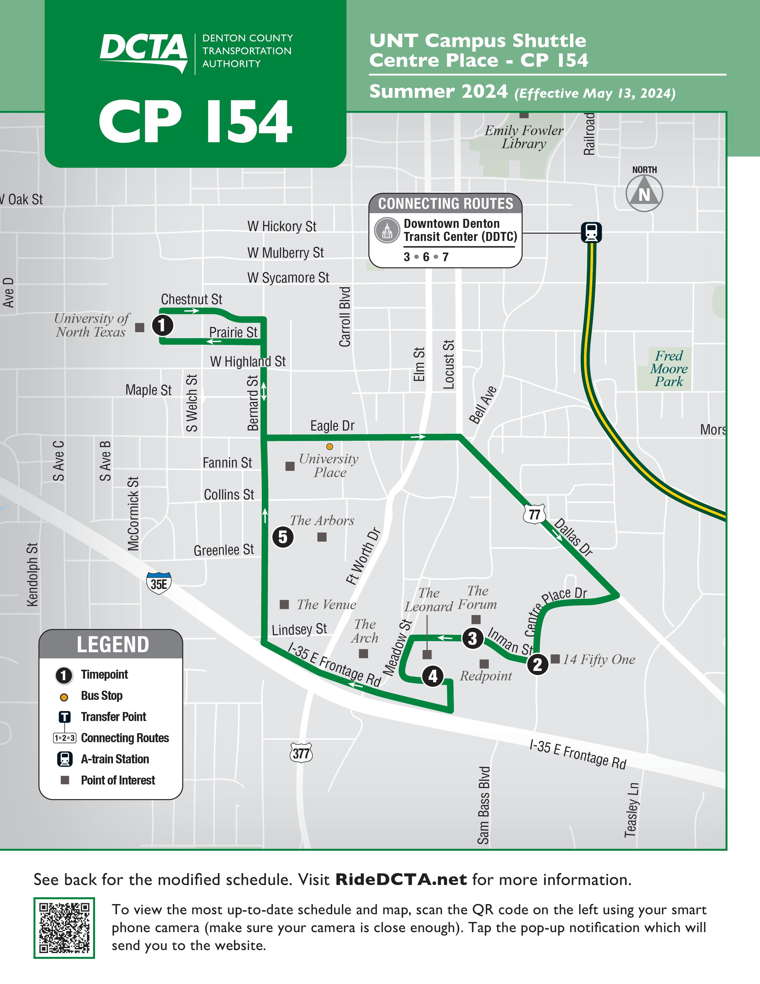CP 154 Summer Route FY24 Map