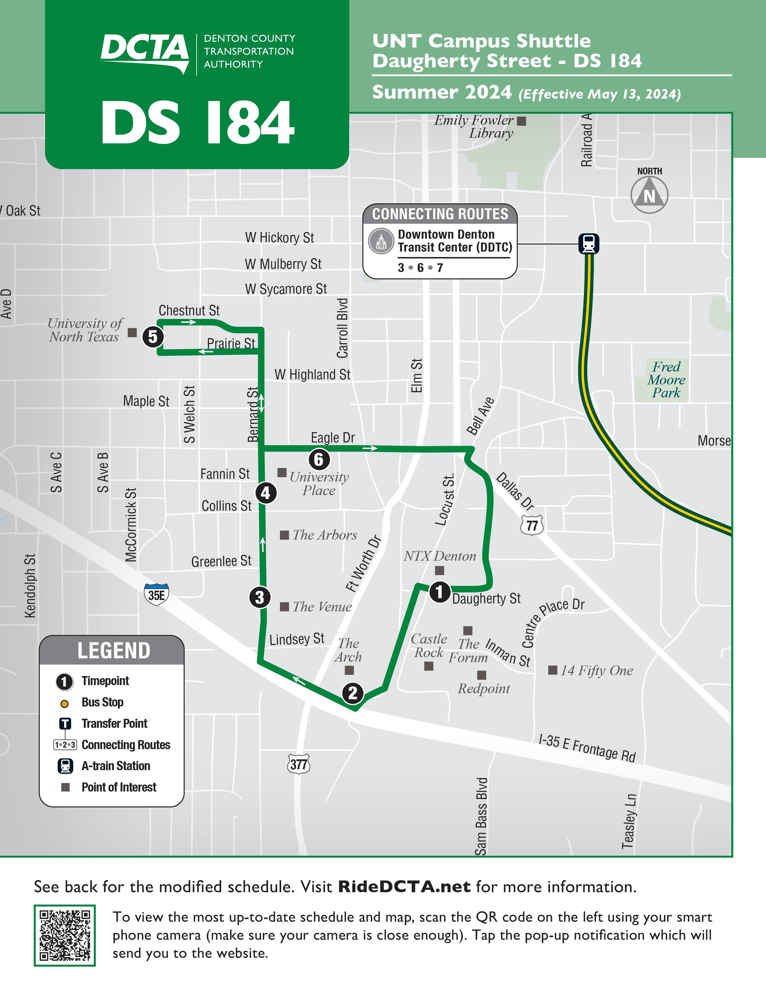 DS 184 Summer Route FY24 Map