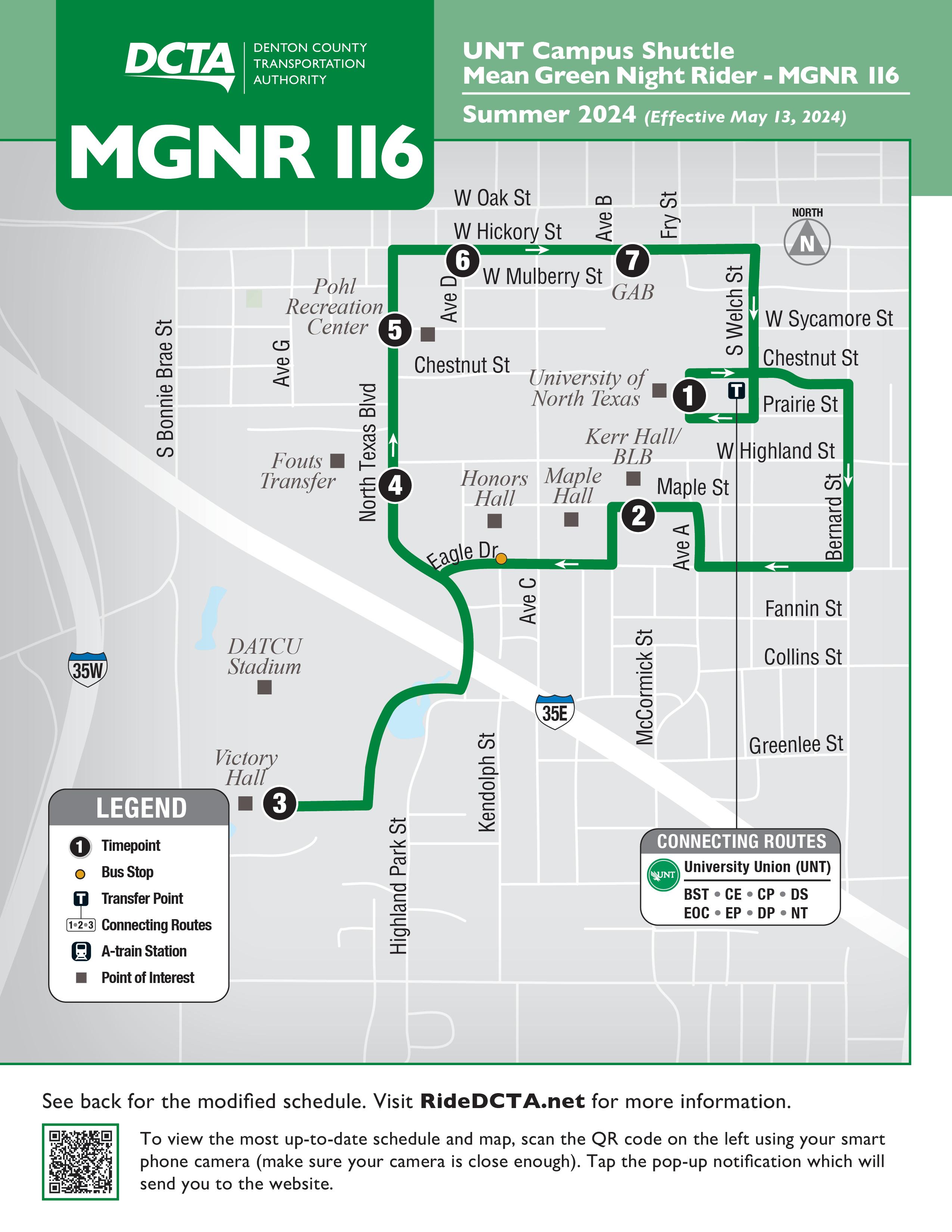 MGNR 116 Summer Route FY24 Map