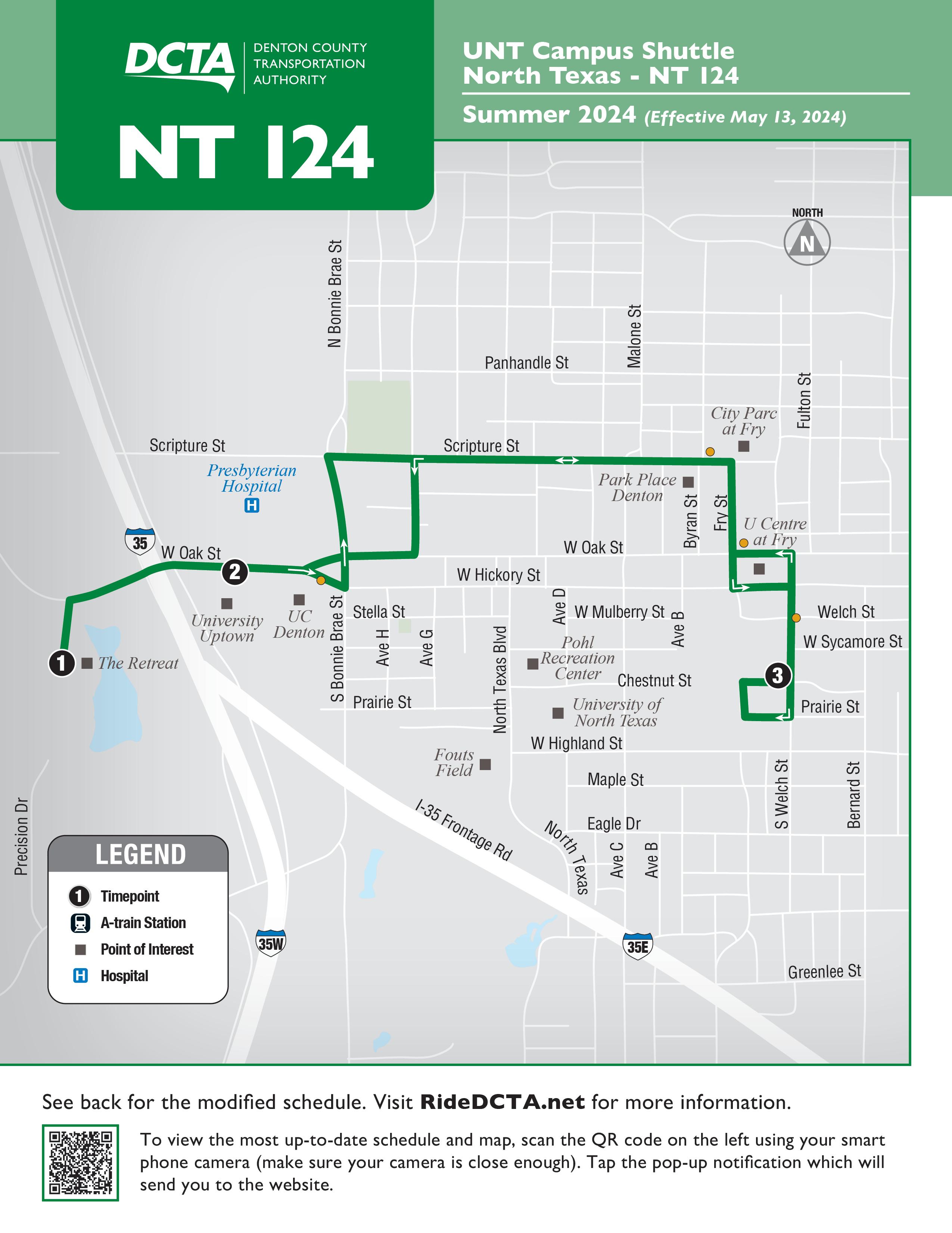 NT 124 Summer Route FY24 Map